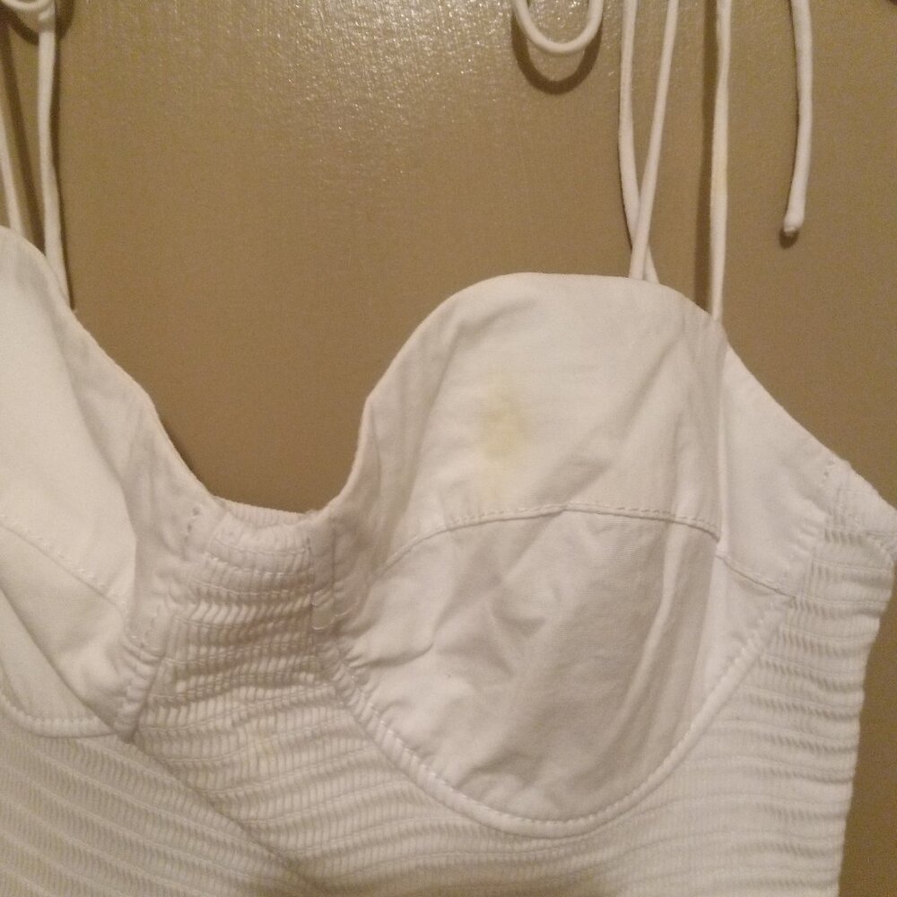Nwot flawed white Staud mini dress - Picture 2 of 4